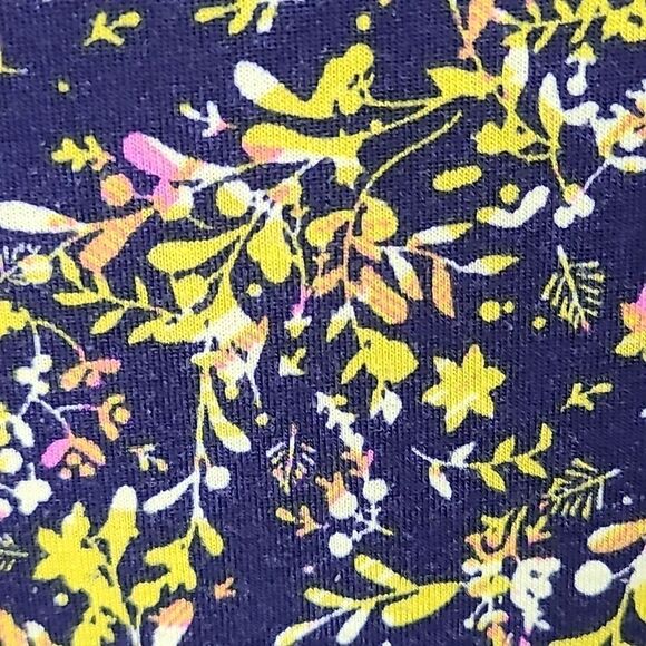 LuLaRoe Julia M 8/10 Blue Floral Knee Length Knit Bodycon Soft Stretch Dress - Picture 4 of 8